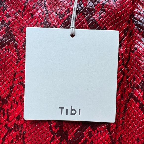 Tibi Red Faux Snakeskin Print Pencil Skirt Size 10 NWT - Picture 7 of 7